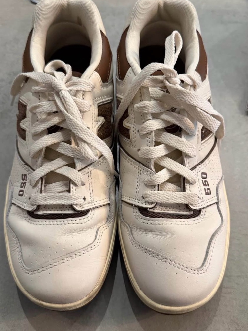 Aime Leon Dore & New Balance Cream and Brown 550-Inspired Leather Sneakers